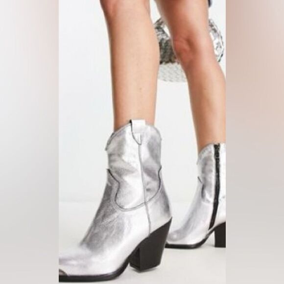 Free People Brayden Western Boot in Pewter/ size 38 - Picture 4 of 12